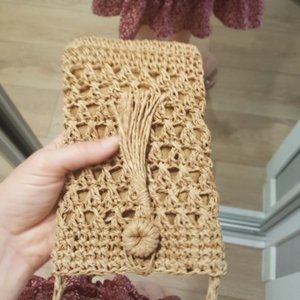 Handmade Woven Straw Rope Crossbody Pouch Female